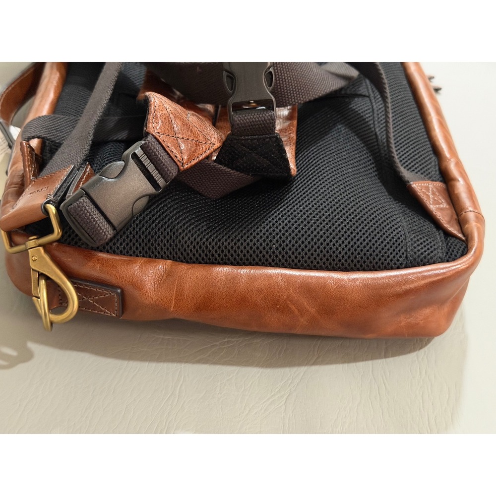 Fossil Buckner Convertible Backpack Briefcase Mens Cognac Leather NWT MBG9520222 - Picture 7 of 16